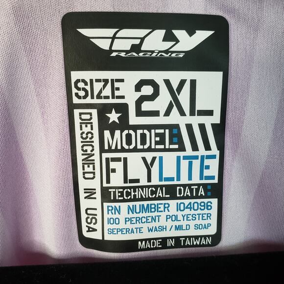 FLY Racing FlyLite Jersey Mens 2XL Purple Black Red Moto MX BMX Graphic - Picture 4 of 9